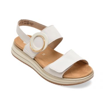 Sandale REMONTE albe, D1J63, din piele naturala