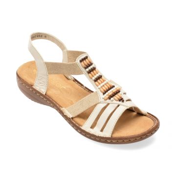 Sandale RIEKER bej, 60851, din piele ecologica