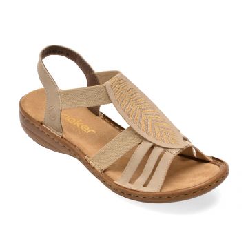 Sandale RIEKER bej, 608C0, din piele ecologica
