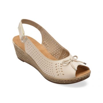 Sandale RIEKER bej, 624H1, din piele naturala