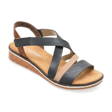 Sandale RIEKER bleumarin, V3663, din piele ecologica