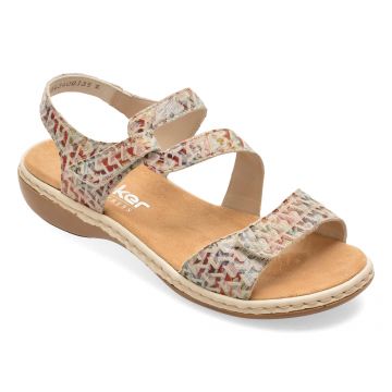 Sandale RIEKER multicolor, 659C7, din piele naturala