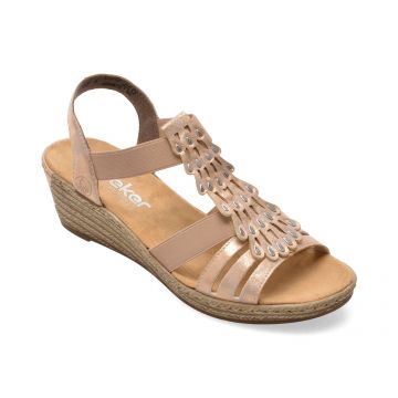 Sandale RIEKER roz, 62436, din piele ecologica