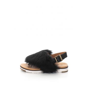 Sandale slingback de piele cu par scurt - cu bareta separatoare Holly