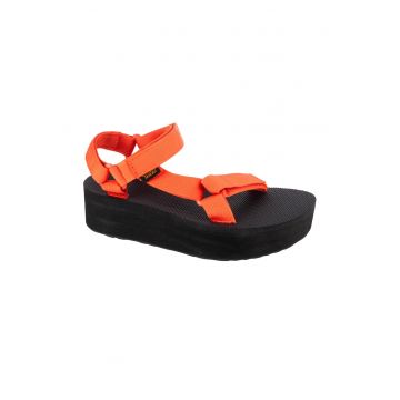 Sandale wedge din material textil cu velcro Universal
