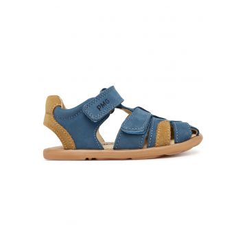 Sandale Baieti -  piele naturala - maro/albastru -