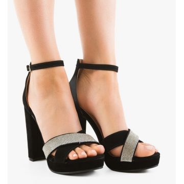 Sandale cu toc Sororas Negre