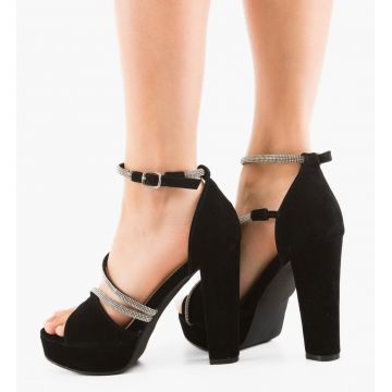Sandale cu toc Ubyher Negre