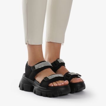 Sandale dama din mataerial Lycra cu talpa inalta si Sclipici CRL0818