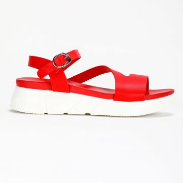 Sandale dama din Piele Ecologica CRL0211 Rosu