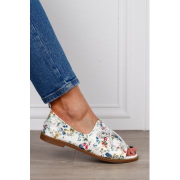 Sandale dama din piele Ecologica cu brant din piele naturala CRL1591 ALB