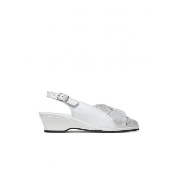 Sandale dama -  model Weiss - piele naturala - alb