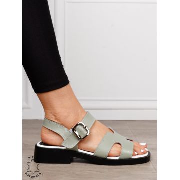 SANDALE Dama Piele Naturala cu toc patrat mic CRL1602 BARILLA