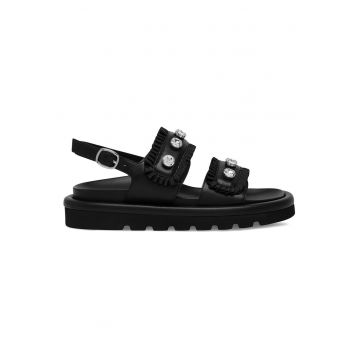 Sandale dama -  piele naturala - negru - confortabile