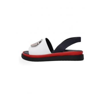 Sandale din piele cu model color block