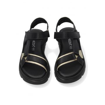 Sandale din piele naturala cu inchidere velcro