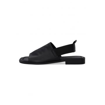 Sandale din piele neagra cu elastic
