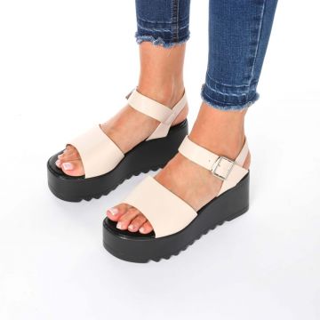 Sandale Elegante cu Platforma din Piele Ecologica CRL0213
