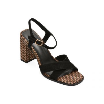 Sandale elegante EPICA negre, 5C995, din piele intoarsa
