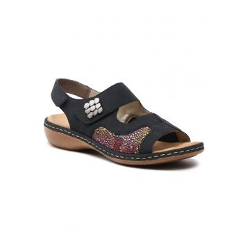 Sandale femei -  piele ecologica - albastru -