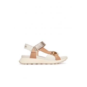 Sandale femei  piele naturala - multicolor - sistem inchidere Velcro