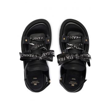 Sandale Fete -  material piele naturala - negru -