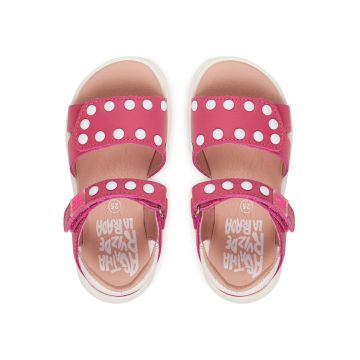 Sandale Fete -  material piele naturala - roz -
