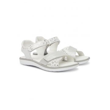 Sandale Fete -  piele naturala - argintiu -