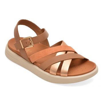 Sandale GEOX maro, D35PAB, din piele naturala