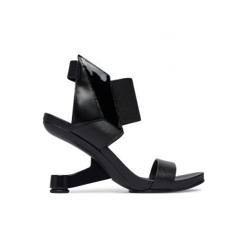 Sandale pentru femei -  piele naturala - negru - sistem inchidere Velcro
