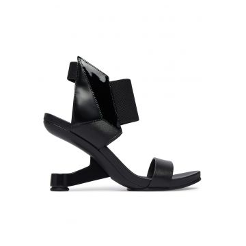 Sandale pentru femei -  piele naturala - negru - sistem inchidere Velcro