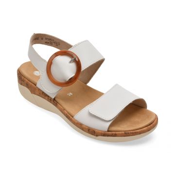 Sandale REMONTE albe, R6853, din piele ecologica