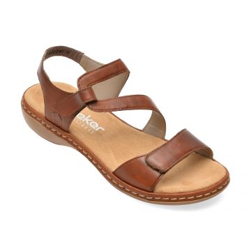 Sandale RIEKER maro, 659C7, din piele naturala