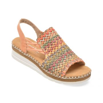Sandale RIEKER multicolor, V1241, din material textil