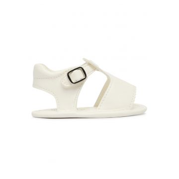 Sandale copii -  piele ecologica - alb - sistem inchidere Velcro -