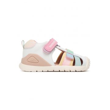 Sandale copii -  piele naturala - alb - inchidere Velcro