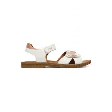 Sandale copii -  piele naturala - alb - sistem inchidere Velcro -