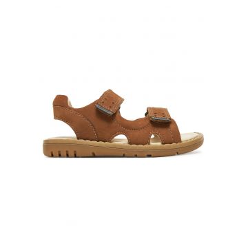 Sandale copii -  piele naturala - maro inchidere velcro -