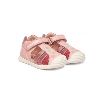 Sandale copii -  piele naturala - roz - sistem inchidere Velcro -