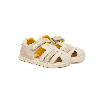 Sandale copii -  piele naturala - sistem inchidere Velcro - crem