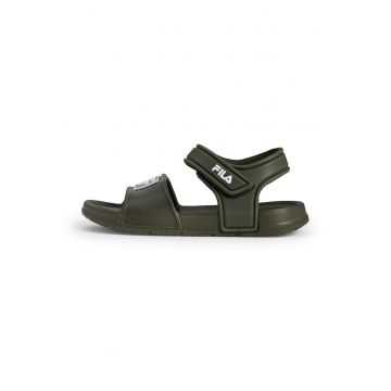Sandale cu inchidere velcro si logo Fiori - Verde masliniu