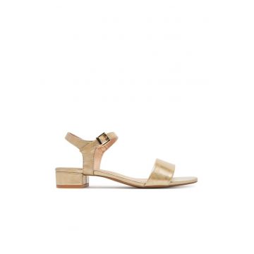 Sandale dama -  auriu - material sintetic - inchidere cu catarama -