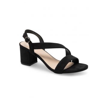 Sandale dama -  clasic - negru - material textil - Negru