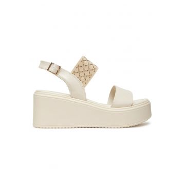 Sandale dama -  crem - material sintetic