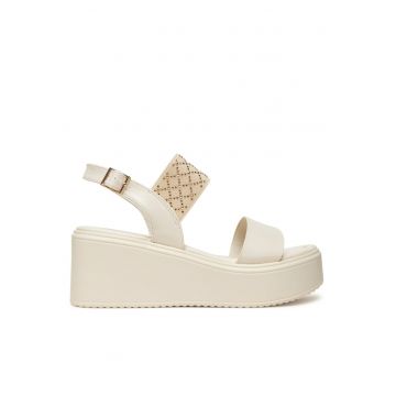 Sandale dama -  crem - material sintetic