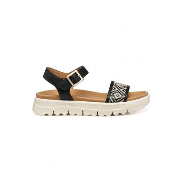 Sandale dama  din piele - Negru