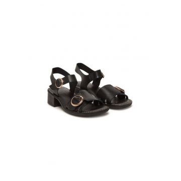 Sandale dama - EBLI238FLY -  Piele naturala - 36 EU - Negru