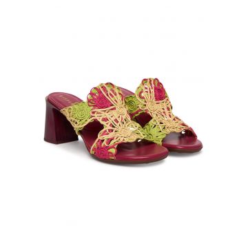 Sandale dama -  HV264801 - clasic - galben/rosu
