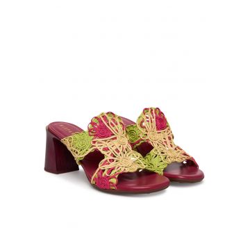 Sandale dama -  HV264801 - clasic - galben/rosu
