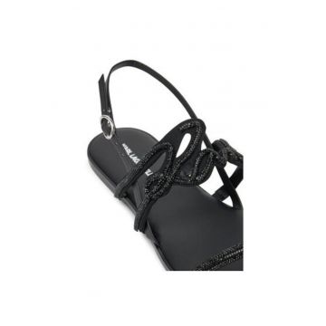 Sandale dama - KL87425 -  Piele ecologica - Negru